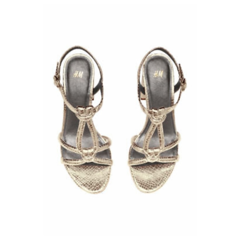 H&M Metallic Gold Strappy Women's Sandals